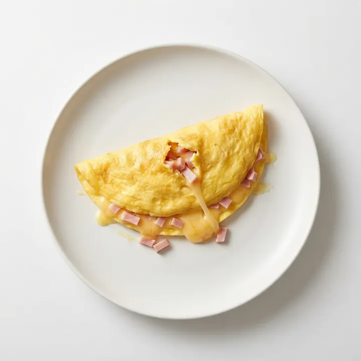 Tortilla francesa de jamón y queso