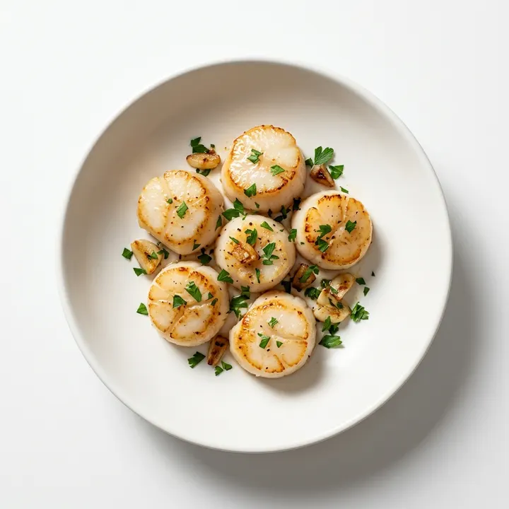 Vieiras a la plancha con ajo y perejil