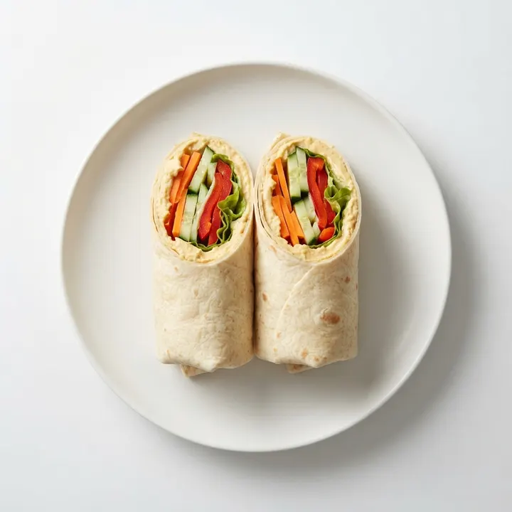 Wrap de hummus y vegetales crujientes