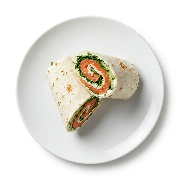 Wrap de salmón ahumado y queso crema