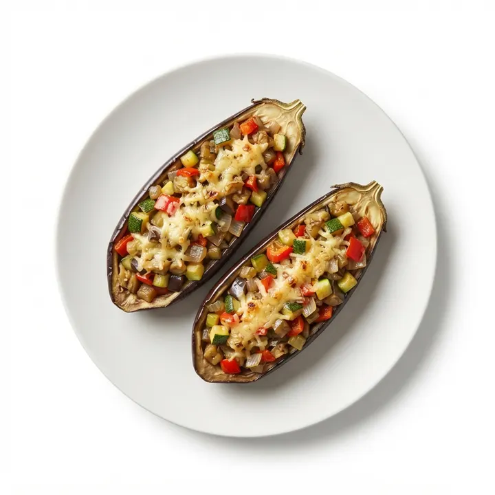 Berenjenas rellenas de verduras al horno