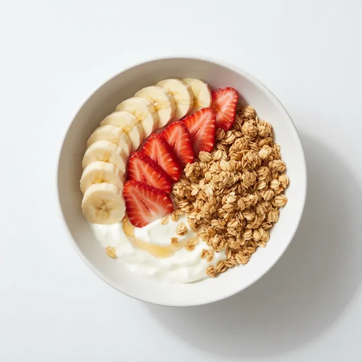 Bowl de yogur, granola y fruta
