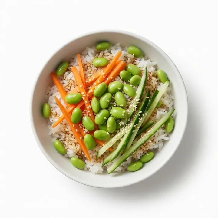 Bowl de edamame y arroz