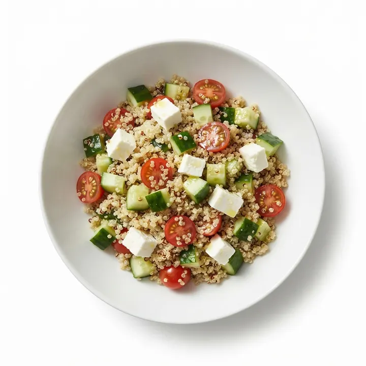 Ensalada de quinoa con feta y pepino