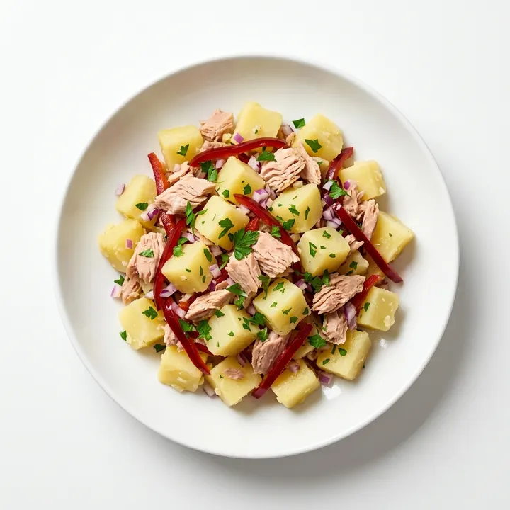Ensalada templada de patata y atún