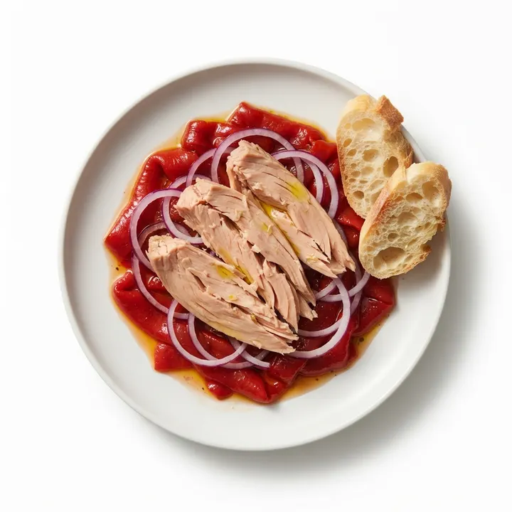 Ensalada de ventresca y pimientos asados