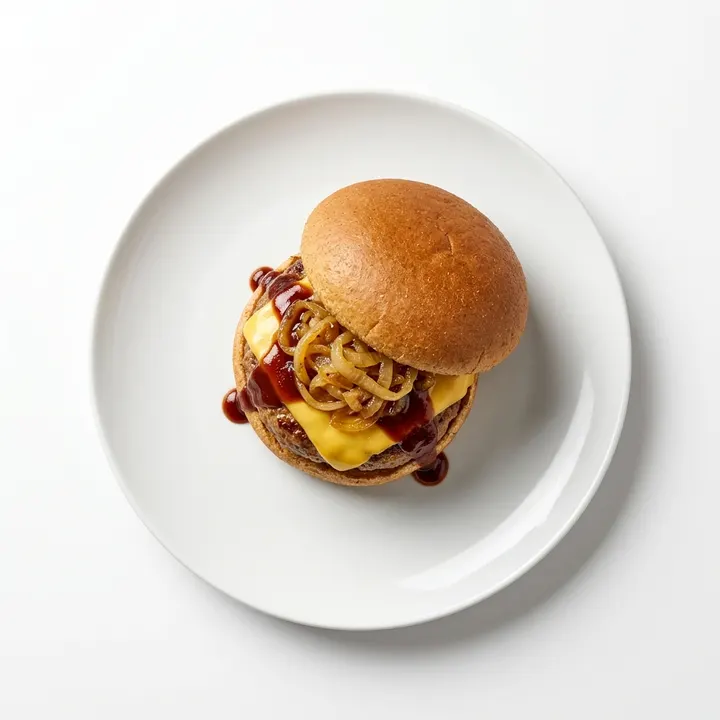 Hamburguesa barbacoa con cebolla