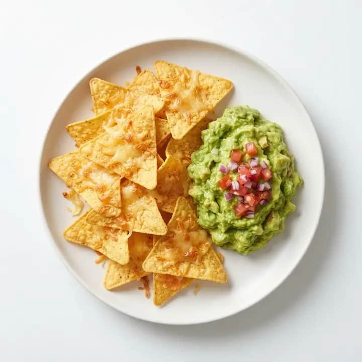 Nachos al horno con guacamole