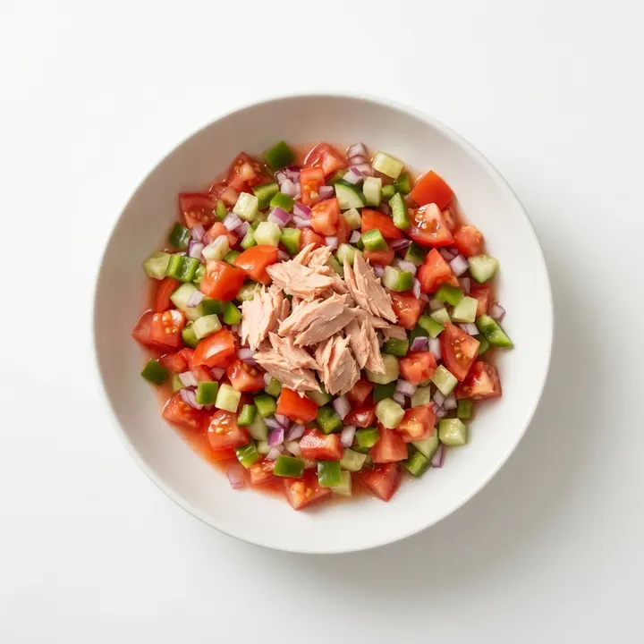 Pipirrana de tomate y atún