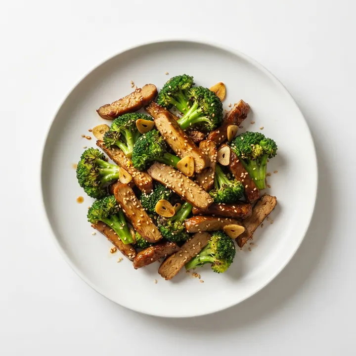 Seitan salteado con brócoli