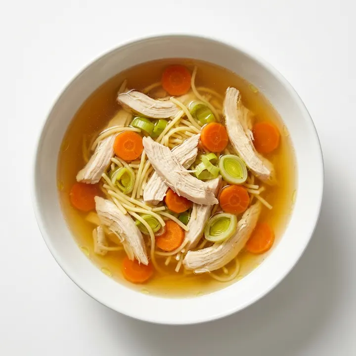 Sopa de fideos con pollo