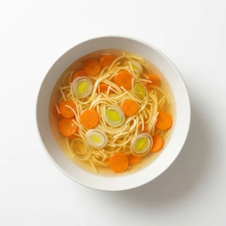 Sopa de fideos con verduras