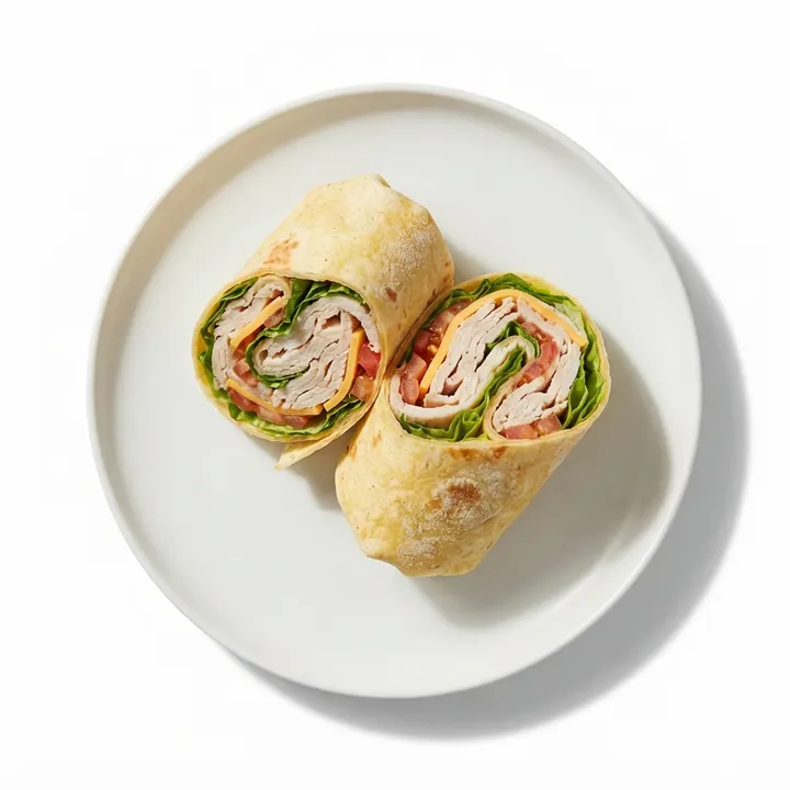 Wrap de pavo, lechuga y queso